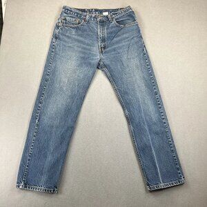 Levis 505 Jeans Mens 34x30 Blue Regular Fit Straight Leg Zip Fly Denim Pants